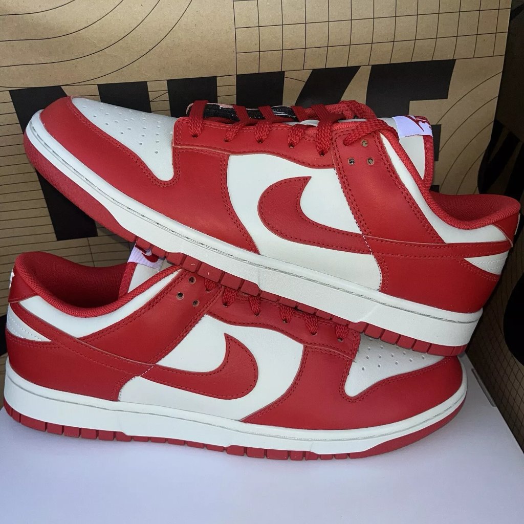 New Nike By You Dunk Low White Red Fv9524-900 Men Size 12.5